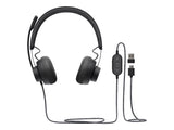 LOGITECH Zone Wired MSFT Teams Headset on-ear wired USB-C graphite Certified for Microsoft Teams