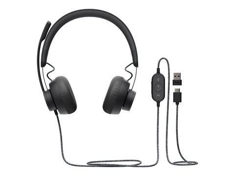 LOGITECH Zone Wired MSFT Teams Headset on-ear wired USB-C graphite Certified for Microsoft Teams