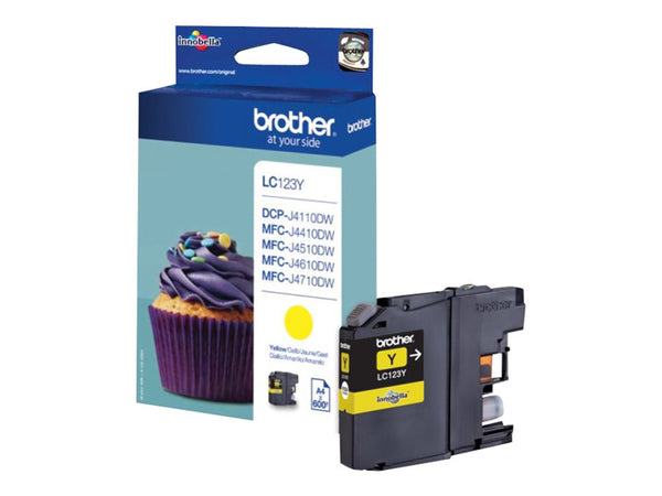 BROTHER LC-123 cartouche d encre jaune haute capacité 600 pages 1-pack blister sans alarme