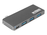 URBAN FACTORY TYPE-C HUB 3xUSB 3.0 DARK GREY