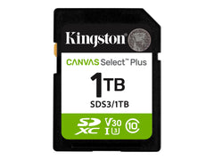 KINGSTON Canvas Select Plus Carte mémoire SDXC 1To Gen3 150MB/s C10 UHS-I U3 V30