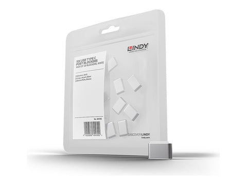 LINDY USB Type C Port Blockers Pack of 10 White
