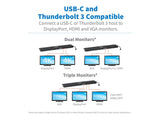 EATON TRIPPLITE USB-C Dock Triple Display 4K HDMI & DP VGA USB 3.2 Gen 1 USB-A/C Hub GbE 100W PD Charging