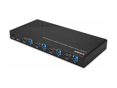 LINDY KVM Switch HDMI 4K60 USB 3.0 & Audio 4 Port