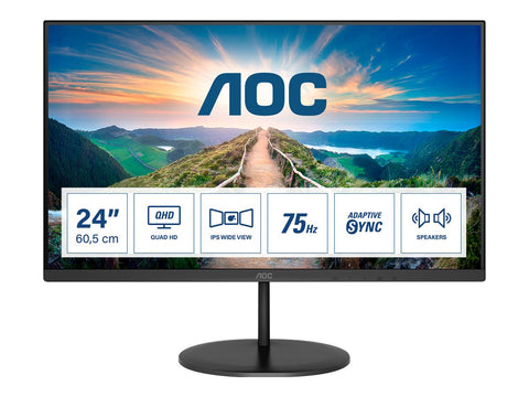 AOC Q24V4EA 60.5cm 23.8p IPS QHD 2560x1440 16:9 1000:1 250cd/m2 178/178 4ms HDMI 1.4 DP 1.2