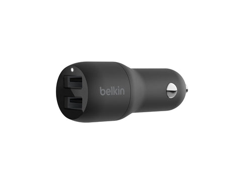 BELKIN BOOST CHARGE 24W 12w x 2 USB-A Dual Car Charger Black