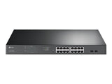 TP-LINK 16-Port Gigabit PoE+ Easy Smart Switch 16 Gigabit RJ45 Ports 2 SFP Slots 802.3at/af 192W PoE Power 1U 19p Rack-mountable