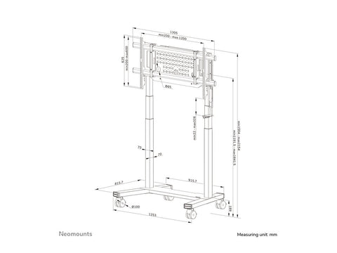 NEOMOUNTS MOVE Lift XL TV trolley 75-110p - motorised