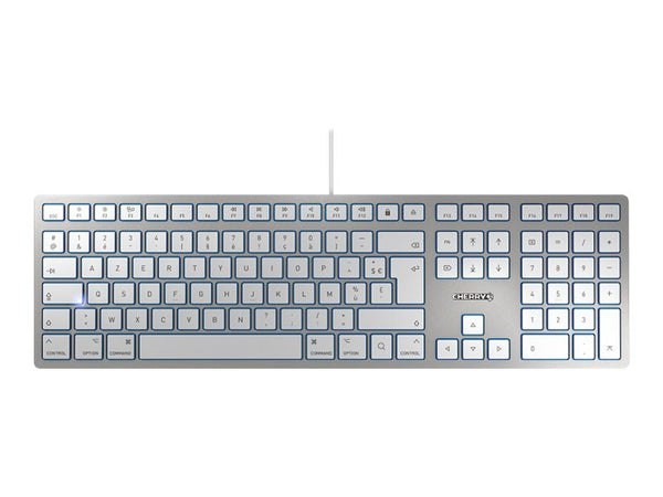 CHERRY KC 6000 Slim For MAC Filaire Clavier 105+6 Touches USB Blanc/Argent Layout FRANCAIS