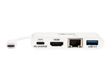 EATON TRIPPLITE USB-C Multiport Adapter - 4K HDMI USB-A Port GbE 60W PD Charging HDCP White