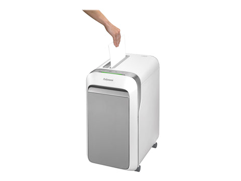 FELLOWES DESTRUCTEUR MICROSHRED LX221 BLANC COUPE MICROPARTICULES 230V EU/UK