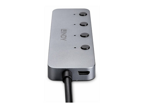 LINDY 4 Port USB 3.2 Type C Hub with On/Off Switches