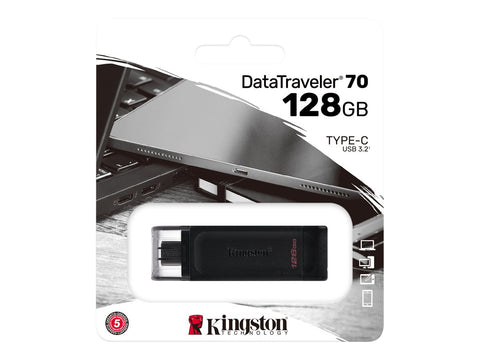 KINGSTON 128Go USB-C 3.2 Gen1 DataTraveler 70