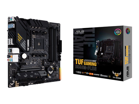 ASUS TUF GAMING B550M-PLUS mATX MB PCIe 4.0 dual M.2 10 DrMOS power stages 2.5Gb Ethernet HDMI DisplayPort SATA 6Gbps