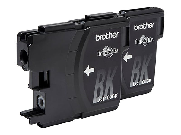 BROTHER LC-1100 cartouche d encre noir capacité standard 2 x 9.5ml 2 x 450 pages 2-pack blister sans alarme