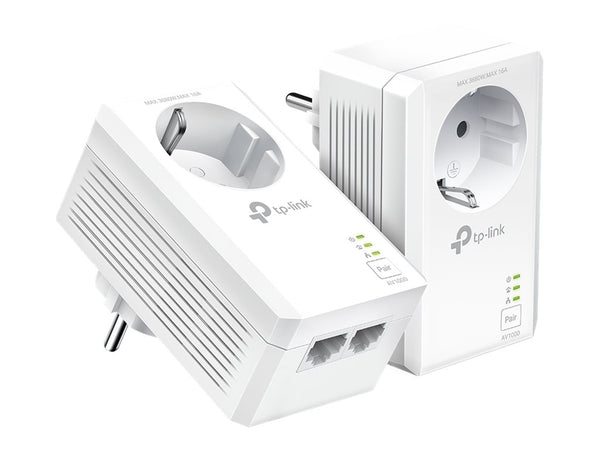 TP-LINK AV1000 2-Port Gigabit Passthrough Powerline Starter Kit