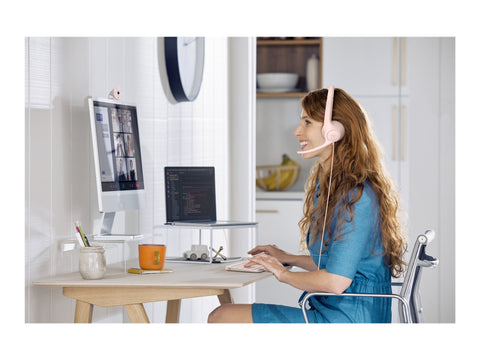 LOGITECH H390 Headset on-ear wired USB-A rose