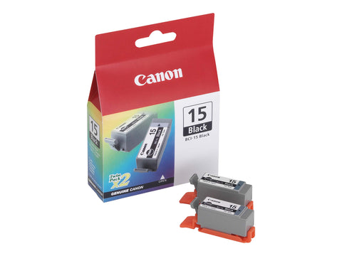 CANON BCI-15BK cartouche d encre noir capacité standard 2 x 5.3 ml 2 x 121 pages pack de 2