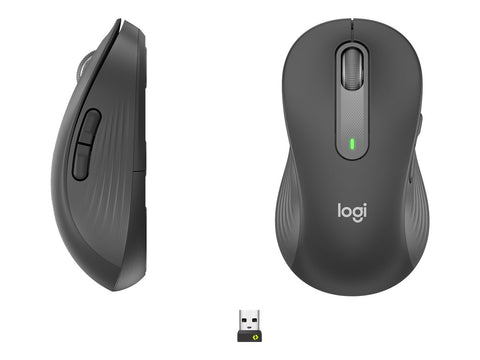 LOGITECH Signature M650 L LEFT Mouse large size left-handed optical 5 buttons wireless Bluetooth 2.4 GHz GRAPHITE