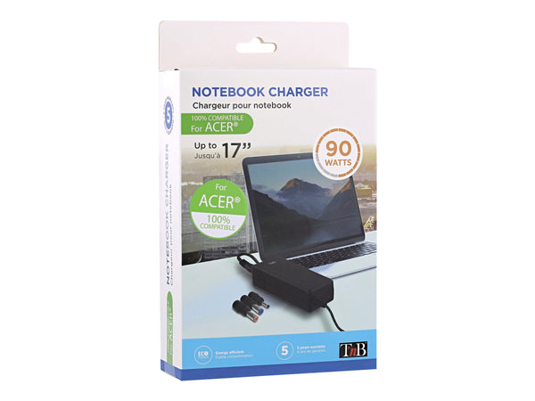 TNB Universal Power Supply For Notebooks Up To 17p Compatible With Most 19V Powered Notebooks 90W Max 9 Adapters