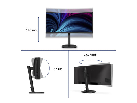 PHILIPS 34B2U3600C/00 34p Curved Monitor 3440x1440 HDMI DP USB