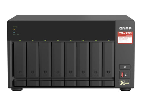 QNAP 8-bay NAS AMD Ryzen Embedded V1500B 2.2GHz 8Go 8xSATA 6Gb/s bays 2xM.2 NVMe PCIe Gen3 SSD slots 2x2.5GbE LAN optional 10GbE