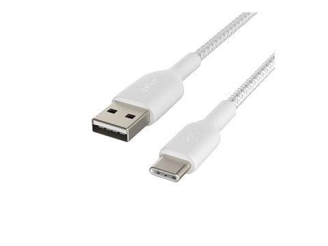 BELKIN BOOST CHARGE USB-A to USB-C Cable Braided 0.15M White