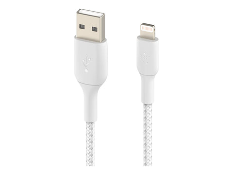 BELKIN BOOST CHARGE USB-A to Lightning Cable Braided 3M White