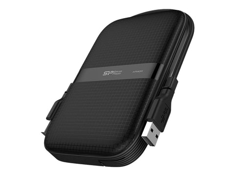 SILICON POWER External HDD Armor A60 4To 2.5p USB 3.2 Black Shockproof MIL-STD 810G Method 516.6 Procedure IV Water-resistant