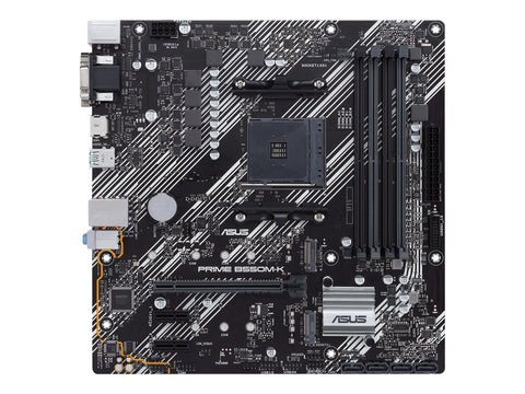 ASUS PRIME B550M-K mATX MB dual M.2 PCIe 4.0 1Gb Ethernet HDMI/D-Sub/DVI SATA 6Gbps USB3.2 Gen 2 Type-A