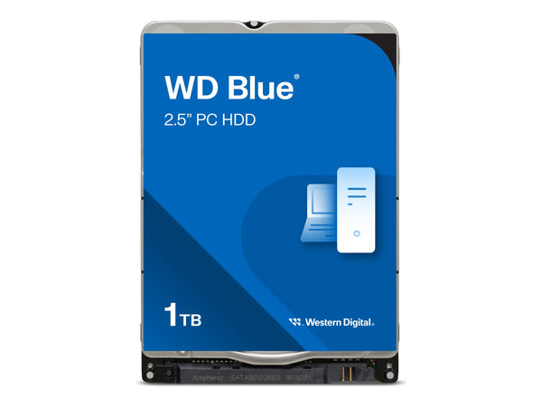WD Blue Mobile 1TB HDD 5400rpm SATA serial ATA 6Gb/s 128MB cache 2,5inch 7mm Heigth RoHS compliant intern Bulk