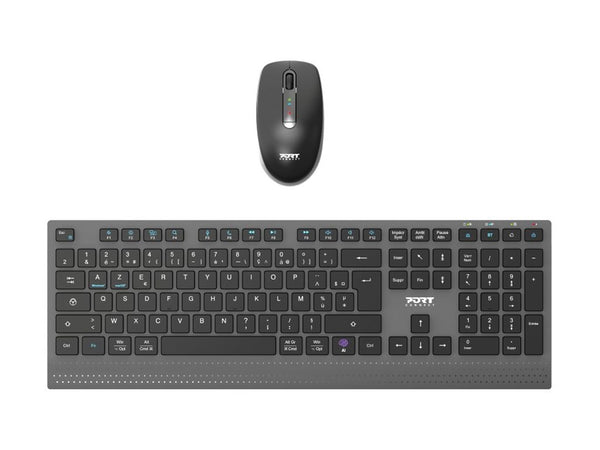 PORT DESIGNS Pack Keyboard + Mouse - Wireless - Optimal Rechargeable (FR)
