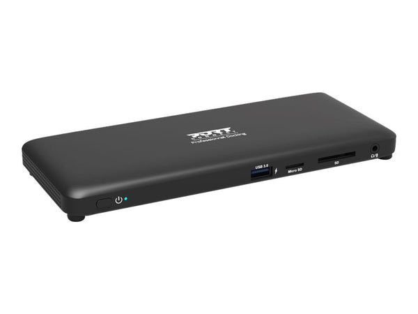 PORT DESIGNS Docking Station 2x 2K Combo USB-A USB-C Double Video Displays up to 2K HDMI 1.4 1080p USB Type C & USB Type A 3.0