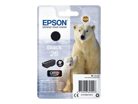 EPSON 4LB 26 ink cartridge black standard capacity 6.2ml 220 pages 1-pack RF-AM blister w/s