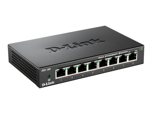 D-LINK 8-port 10/100Mbps Fast Ethernet Unmanaged Switch - Metal Housing