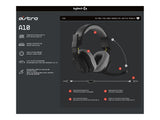 LOGITECH Astro Gaming A10 Gen 2 Headset full size wired 3.5 mm jack black