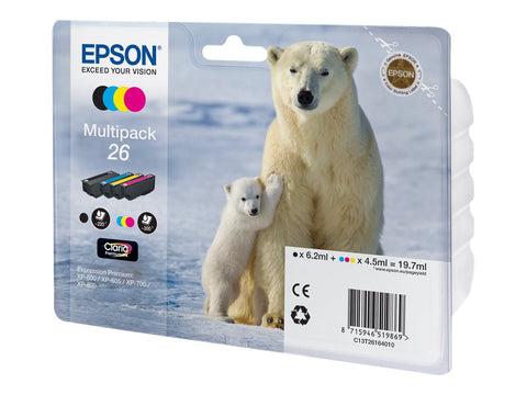EPSON 3LB 26 ink cartridge black and tri-colour standard capacity 19.7ml 1-pack RF-AM blister w/s