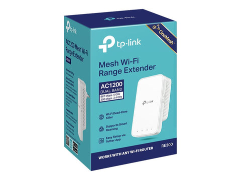 TP-LINK AC1200 Wi-Fi Range Extender Wall Plugged 2 internal antennas 867Mbps at 5GHz + 300Mbps at 2.4GHz Range Extender mode WP