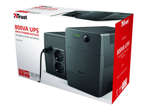 TRUST Onduleur PAXXON 800 VA avec 2 prises