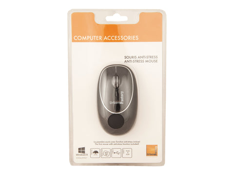 URBAN FACTORY Souris Mémoire de forme - Noire - filaire USB2.0
