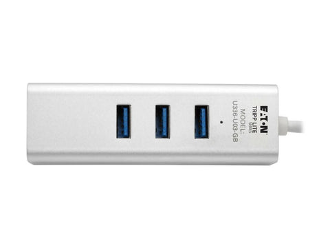 EATON TRIPPLITE USB 3.0 SuperSpeed to Gigabit Ethernet NIC Network Adapter with 3 Port USB 3.0 Hub
