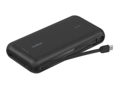 BELKIN 20k PD30w Integrated USB-C Cable Power Bank Black