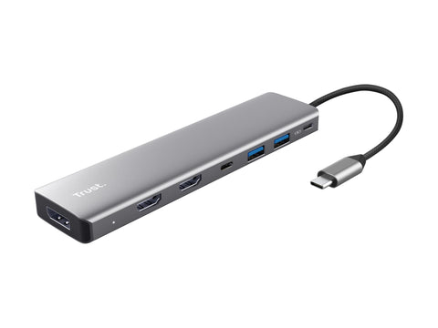 TRUST Adaptateur DALYX USB-C 7 en 1 1 USB-C 2 USB 2 HDMI 1 DisplayPort 1 Ethernet