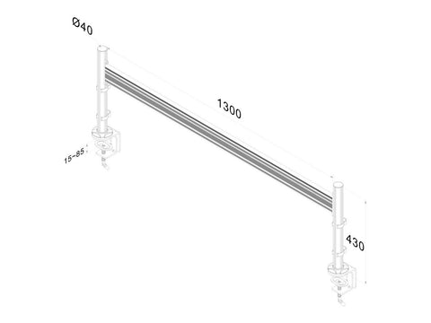 NEOMOUNTS FPMA-DTB100 Rail de fixation de bureau 10-24p