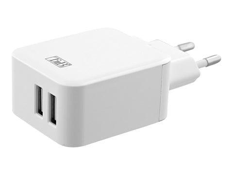 TNB 4.8A Mains 2 USB Charger White
