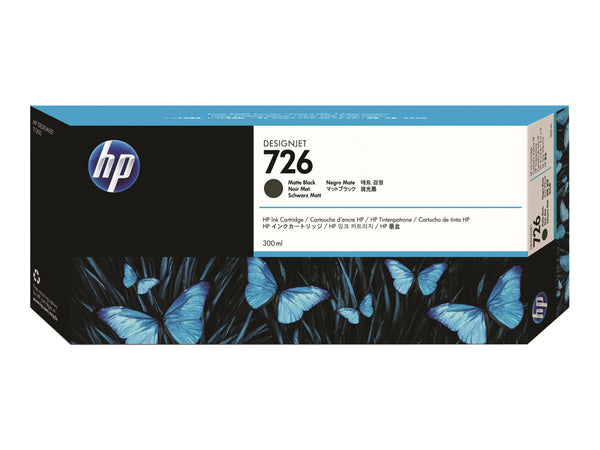 HP 726 original Ink cartridge CH575A matte black standard capacity 300ml 1-pack with Vivera Ink cartridge