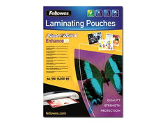 FELLOWES Pochettes SuperQuick brillantes A4 80 microns - Pack de 100