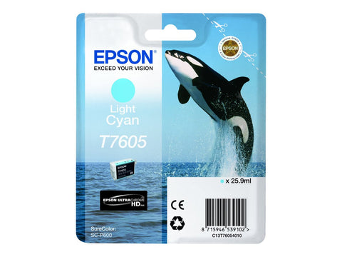 EPSON T7605 cartouche dencre cyan haute capacité clair 25,9ml 2390 pages pack de 1