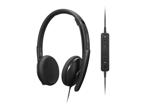 LENOVO - Combiné VoIP - sur-oreille - filaire - USB-C - noir - ThinkRed