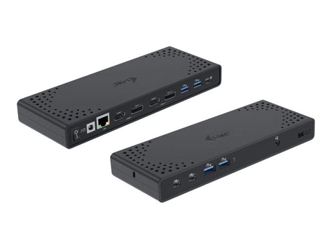 I-TEC USB 3.0/USB-C/Thunderbolt 3 Dualdock 1x5K 2x4K 60Hz 2xDP 2xHDMI 1xGLAN 4xUSB 3.2 2xUSB-C 3.2 Gen.2 1xAudio/Mic Jack PD 100W KL